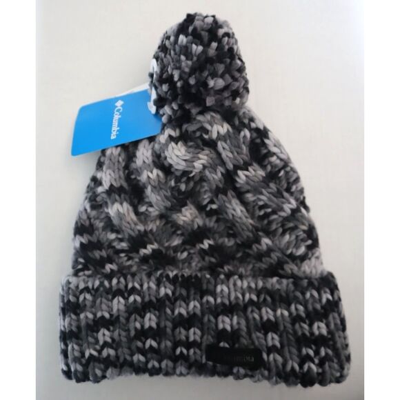 Columbia CL5403-010 Women's O/S Black Bundle Up II Fleece Lined Beanie w/Pom - Picture 1 of 5